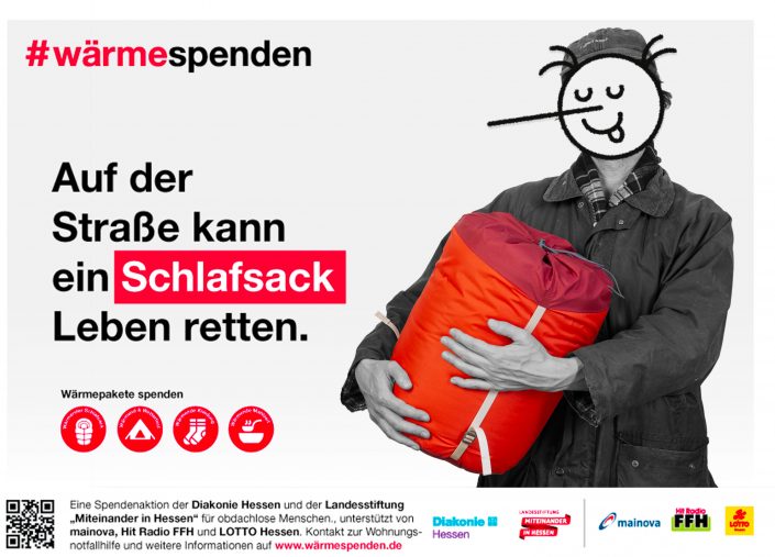 DIAKONIE Hessen aktuelles Großplakat Portrait Peng, Artist